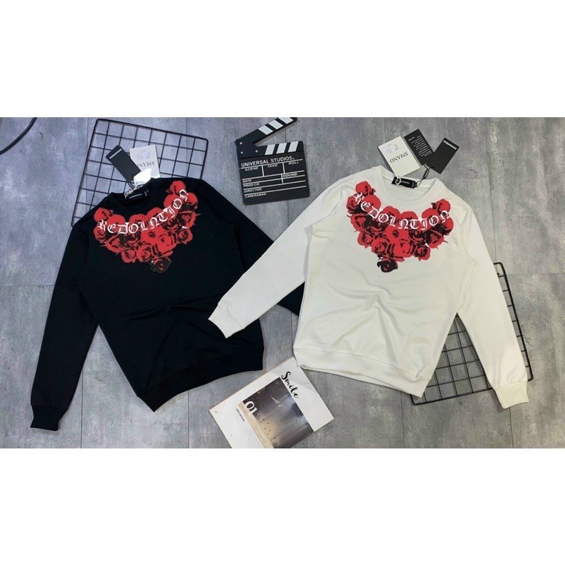 Áo sweater nam nữ dài tay hottrend Hoa Hồng 2 mặt form rộng unisex chất nỉ cotton dày | BigBuy360 - bigbuy360.vn