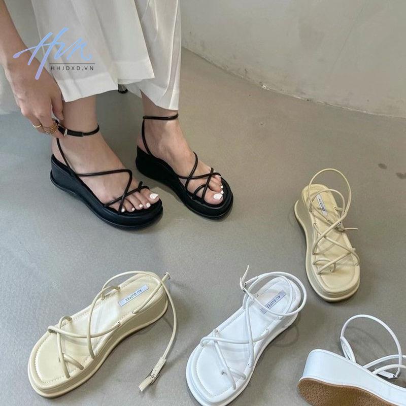 Giày Sandal Mùa Hè Năm 2021 Đế Dày Cột Dây Hợp Thời Trang Cho Nữ