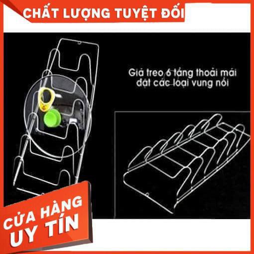 Giá Treo vung xoong nồi 6 ngăn