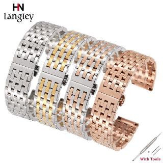 Dây Đồng Hồ Đeo Tay Bằng Thép Không Gỉ 20mm 22mm 7 Dây
