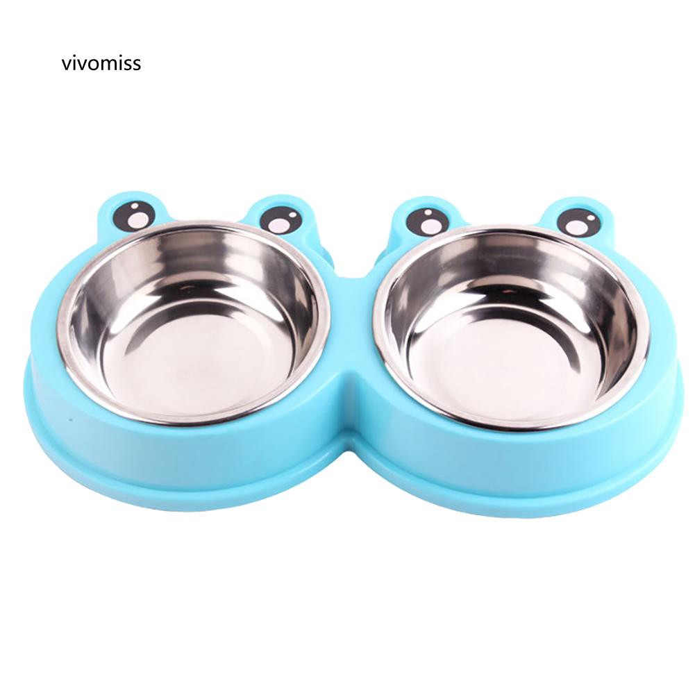 Bát đựng thức ăn cho thú cưng hình con ếch dễ thương bằng thép không gỉ