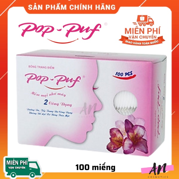 Bông tẩy trang Pop Puf hộp 100 miếng