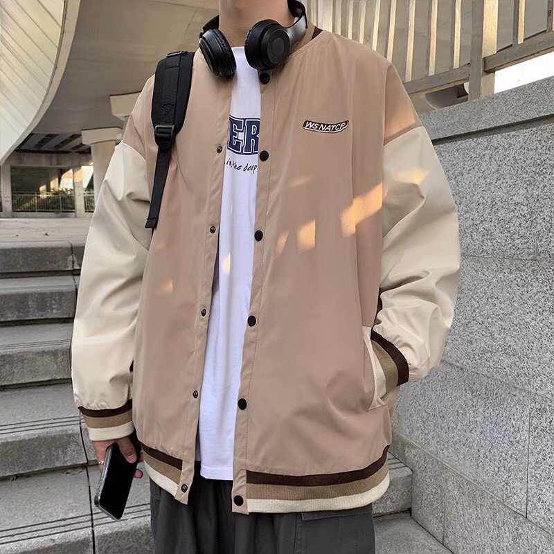 Áo Khoác Bomber Jackets Wanstop bóng chày Dù DAS 2 Lớpunisex form rộng nam nữ ulzzang Kun