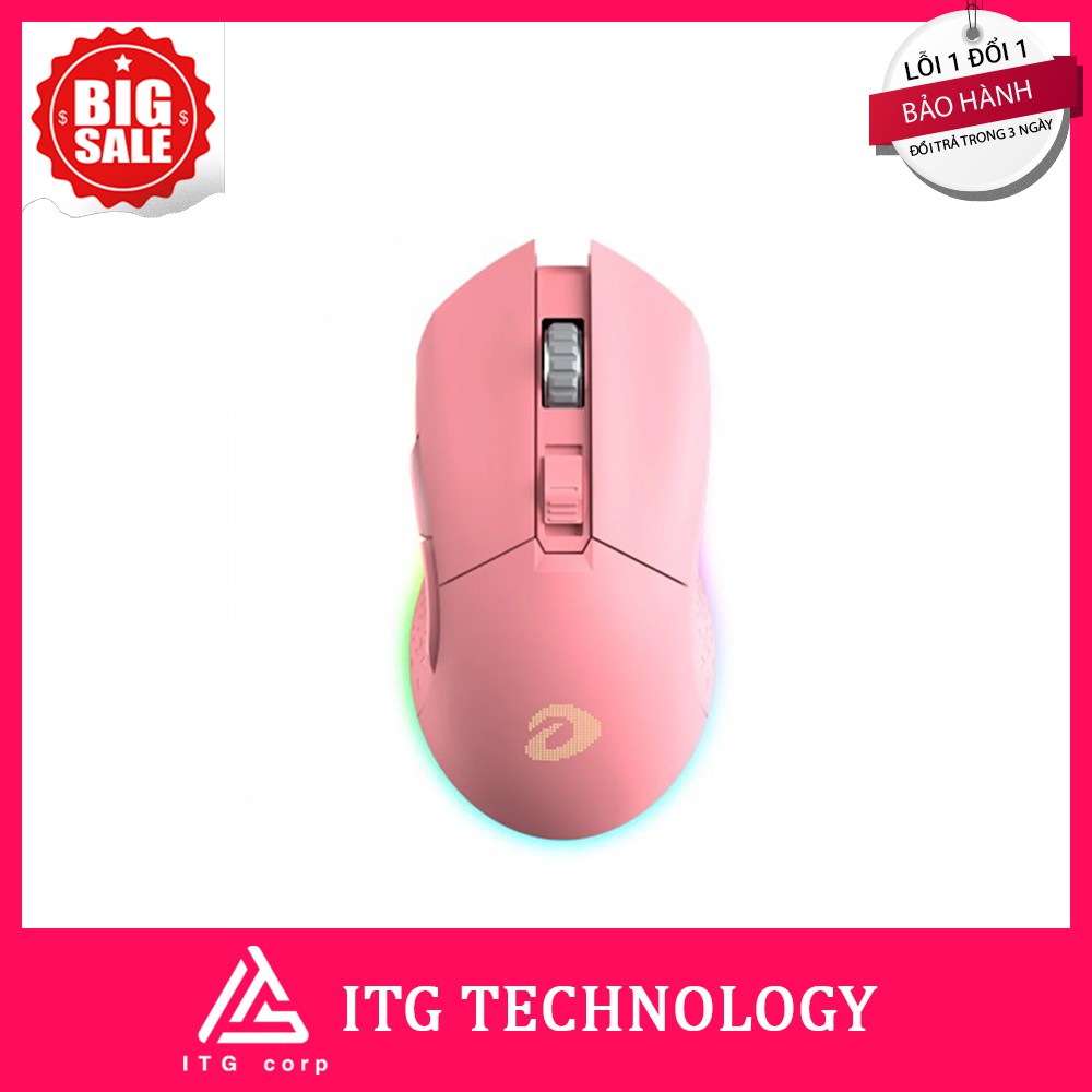 [  SALE GIÁ GỐC ] Chuột DareU EM901 RGB Wireless Pink- Hàng chính hãng Mai Hoàng