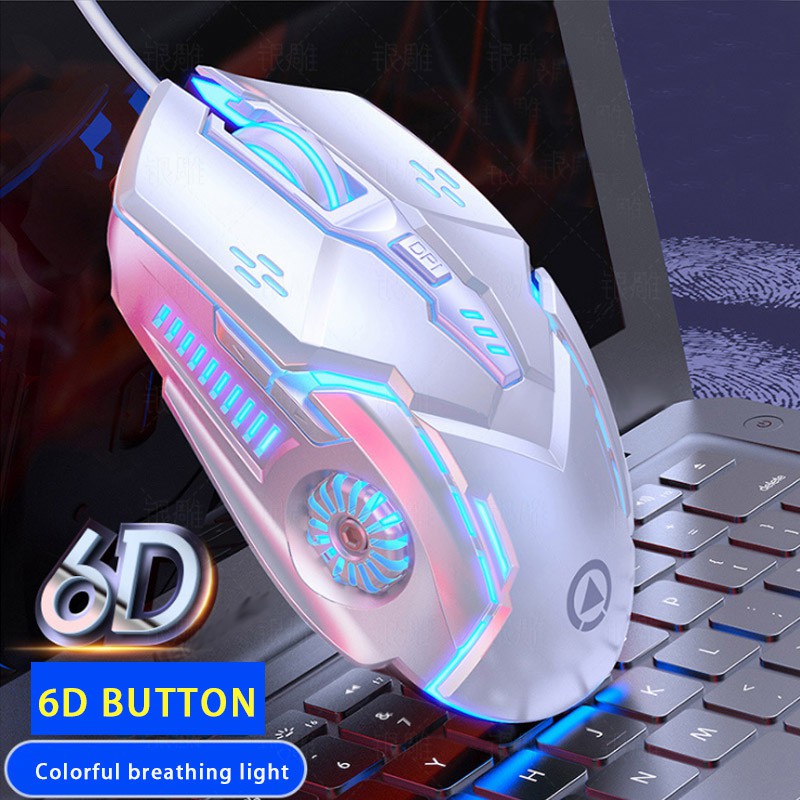 Chuột có dây 6D phát sáng máy chơi game chơi game tắt tiếng phụ kiện máy tính