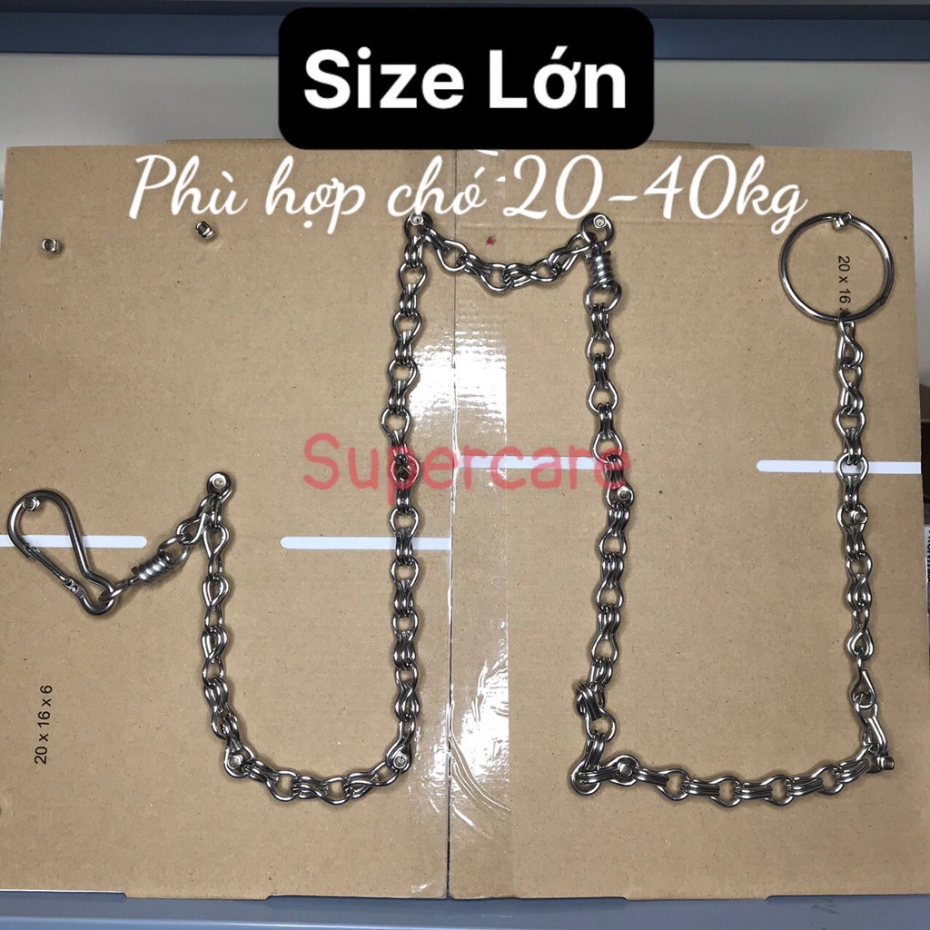 Dây Dắt Chó - Dây Xích Chó Inox ( Có Xoắn Giữa ) - 1 Dây Tặng 1 Móc