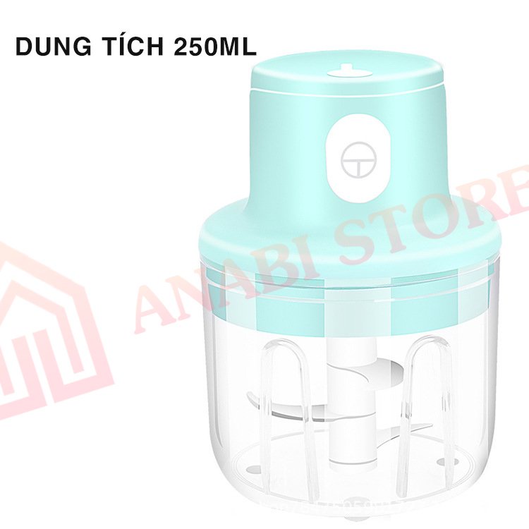 Máy Xay Tỏi Ớt Cầm Tay Tích Điện ANABI - Xay Đồ Ăn Dặm, Rau, Củ, Quả 250ML Siêu Tiện Lợi