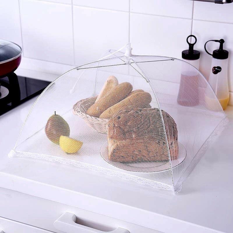 Kitchen Picnic Foldable Rectangular Mesh Insect-proof Food Cover / Removable Washable Breathable Dish Cover