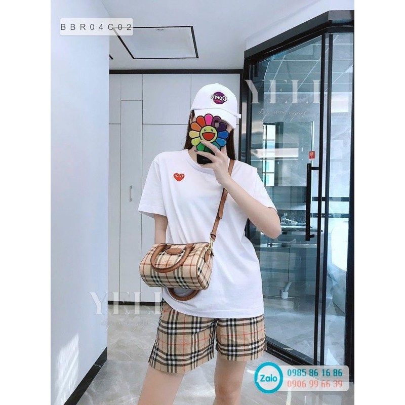 Túi trống mini B.b.ri caro phối nâu