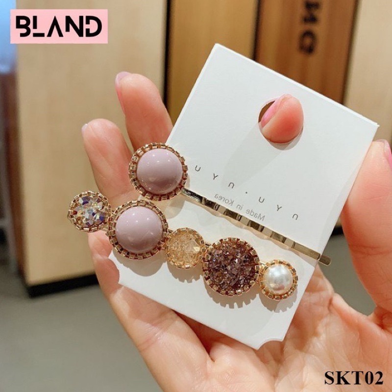 Set 2 Kẹp Tóc Cô Gái Retro Hàn Quốc