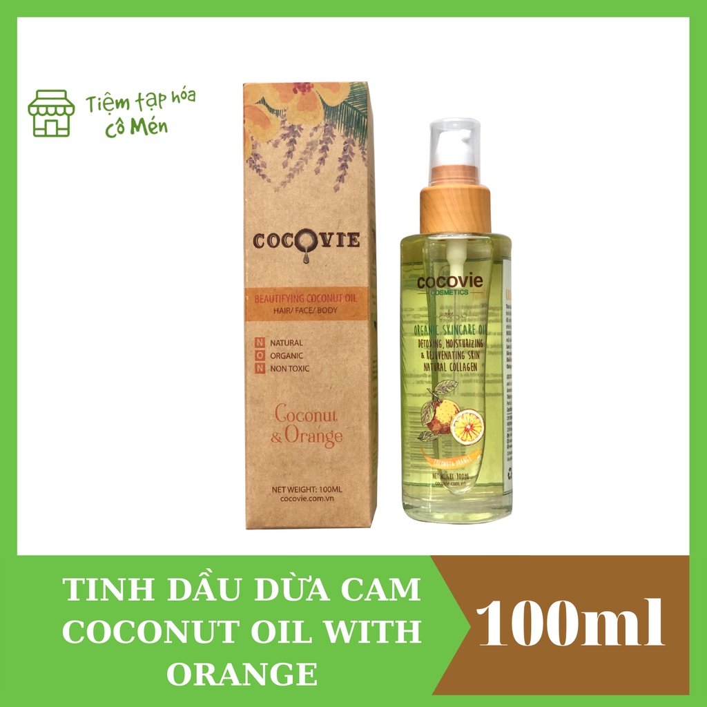 [CHÍNH HÃNG] Tinh Dầu Dừa Cam Nguyên Chất 100ml - Cocovie Beautiflying Coconut Oil With Orange