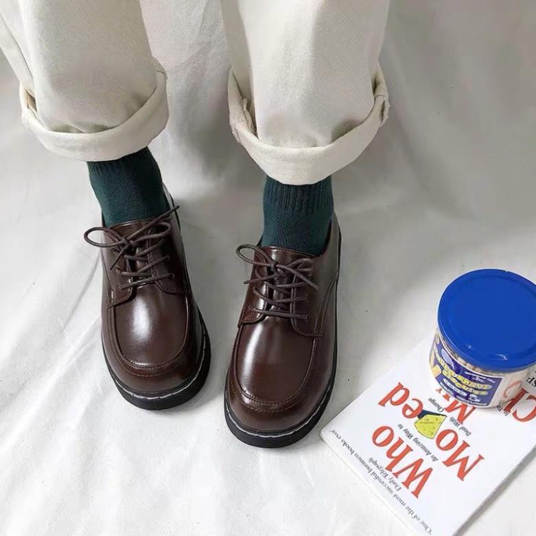 |HÌNH THẬT - HÀNG LOẠI 1| Giày nữ/ Giày oxford da trơn buộc dây đế bằng cao 3cm (4 ảnh cuối hình thật) -h91 | BigBuy360 - bigbuy360.vn