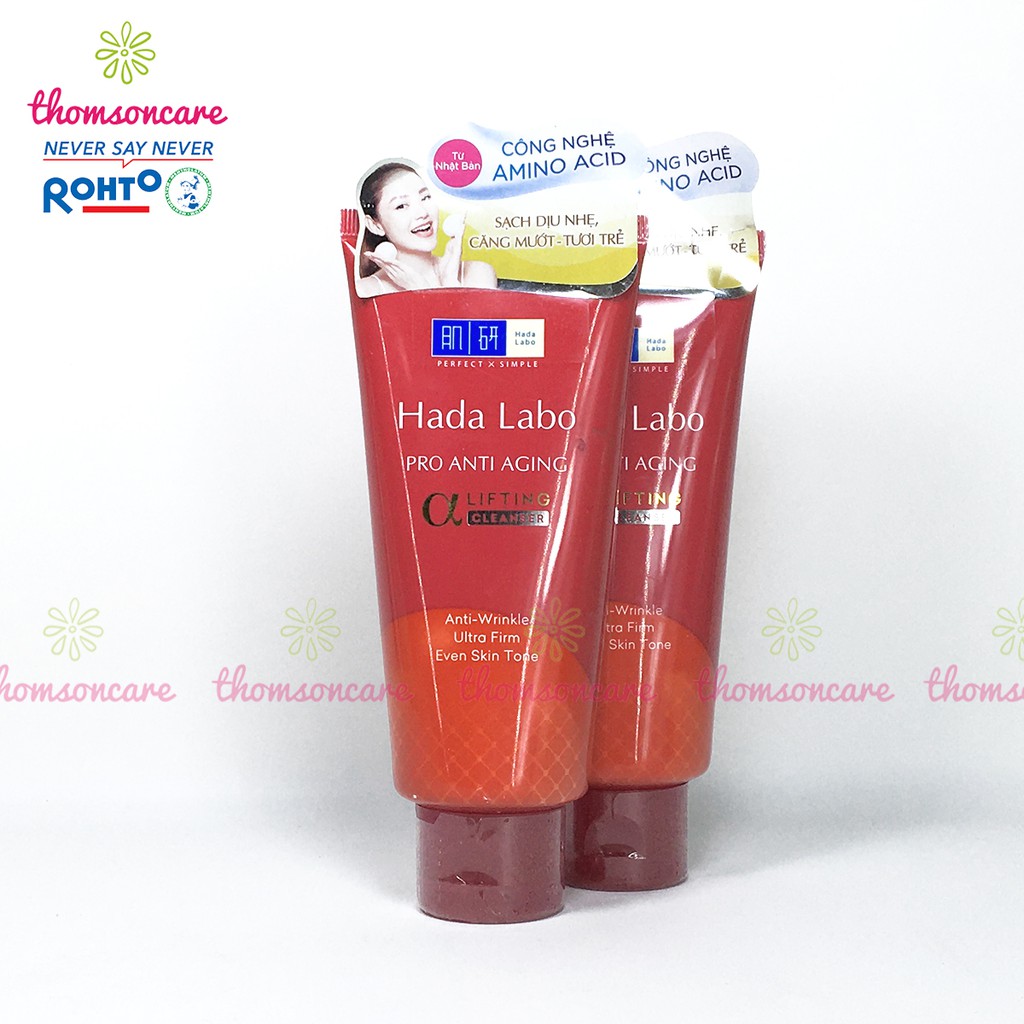 Sữa rửa mặt chống lão hóa da Hada Labo Anti Aging, chứa Collagen - srm Hadalabo tuýp 80g ngừa nám, tàn nhang