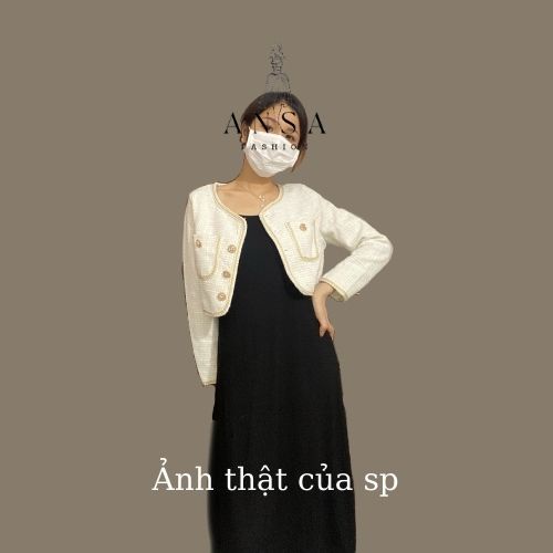 Áo dạ tweed Hàn Quốc dáng ngắn