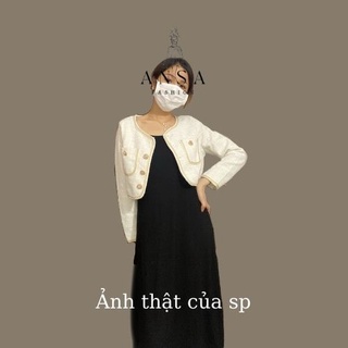 Áo dạ tweed Hàn Quốc dáng ngắn