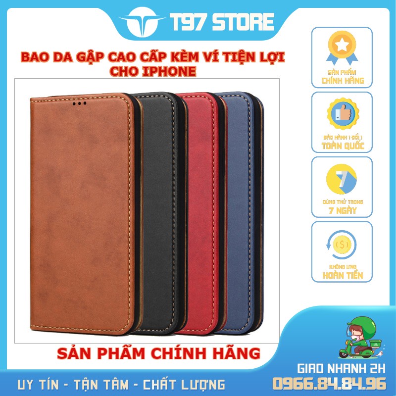 Bao da/ốp lưng nắp gập kèm ví tiện lợi cho IP 6 6S 6PLUS 7 8 7PLUS 8PLUS X XSMAX 11 11PROMAX