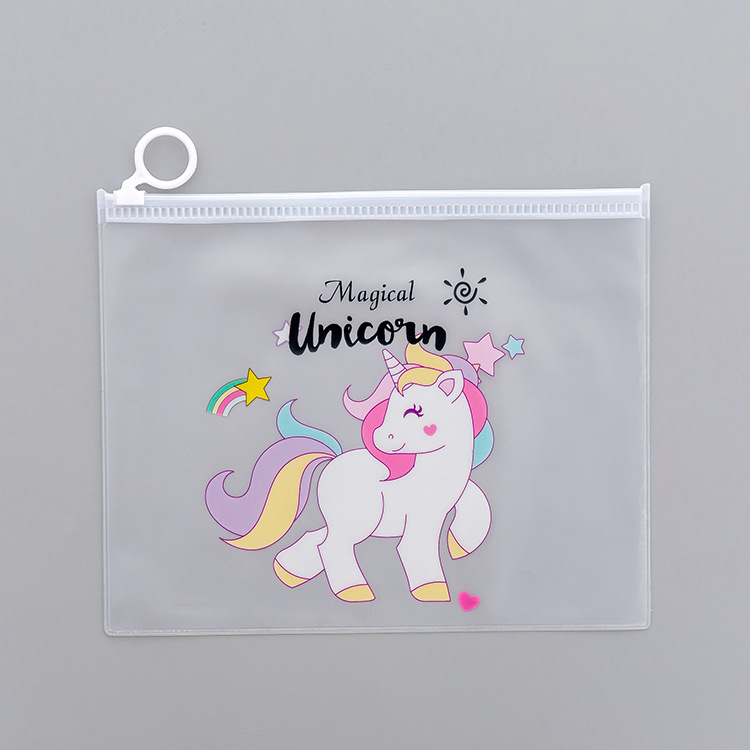 Túi zip Unicorn hoạt hình đựng bút chì mỹ phẩm du lịch