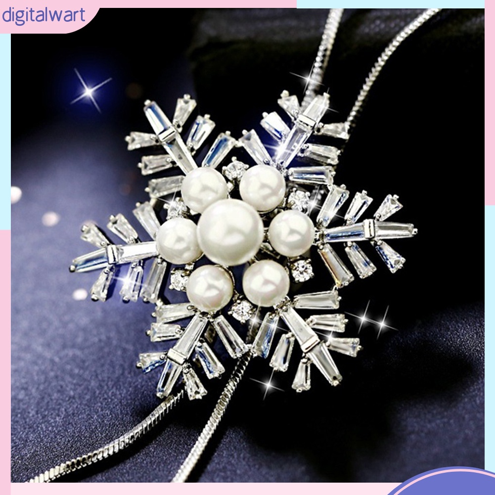 Dây chuyền ngọc trai giả đính đá thanh lịch cho nữ