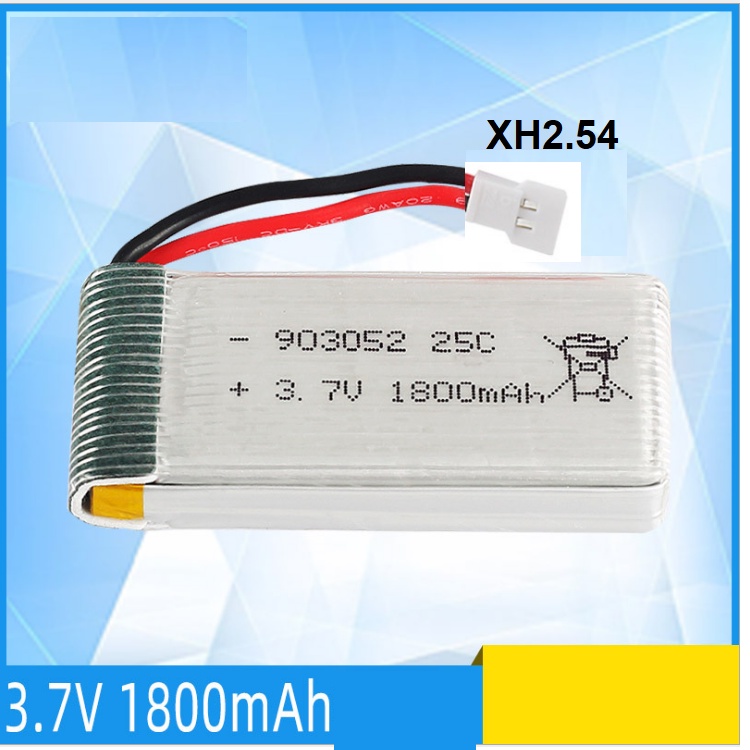 Pin sạc 3.7v 1800mAh cổng nối XH2.54 dùng cho flycam máy bay đồ chơi điều khiển