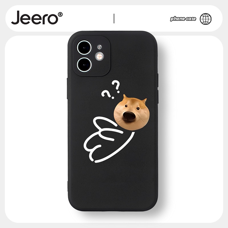 Ốp lưng JEERO mềm hoạt hình cặp đôi dễ thương đẹp độc lạ đen cho iPhone 13 12 11 Pro Max SE 2020 X XR XS 8 7 6S 6 Plus HFF1183