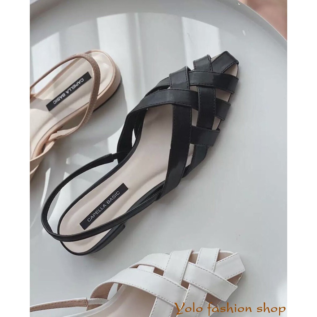 Giày sandal búp bê nữ dan chéo xinh xắn Hàng VNXK cao cấp CC13