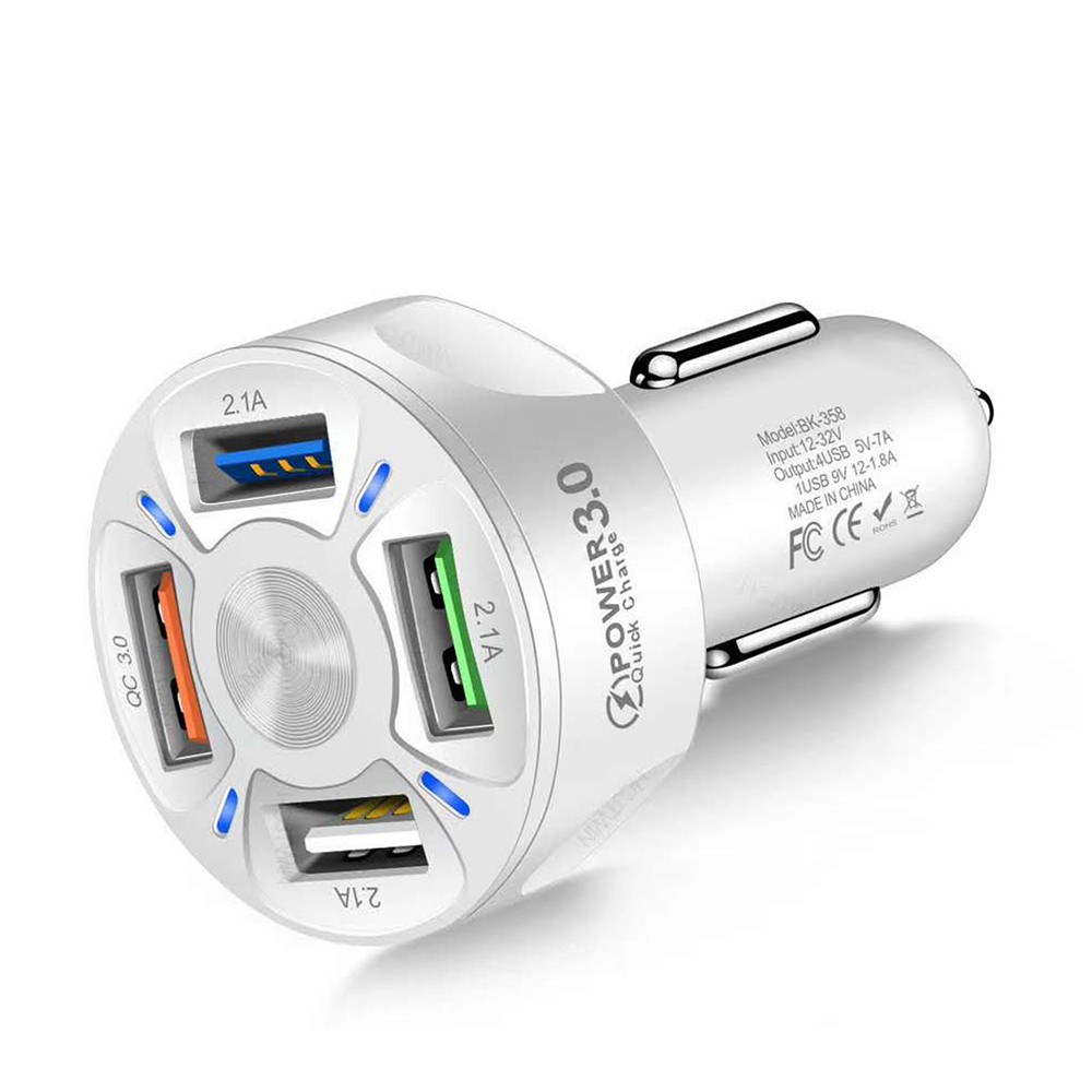 Bộ chuyển đổi sạc nhanh ô tô CHINK QC 3.0 4 cổng USB đa năng với màn hình LED