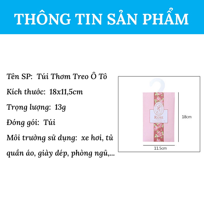 Túi Thơm Treo Xe Ô Tô, Phòng Ngủ, Tủ Quần Áo, Phòng Khách Làm Thơm Nhà -Thảo Mộc Tự Nhiên Có Móc Treo Tiện Tích CARZONE