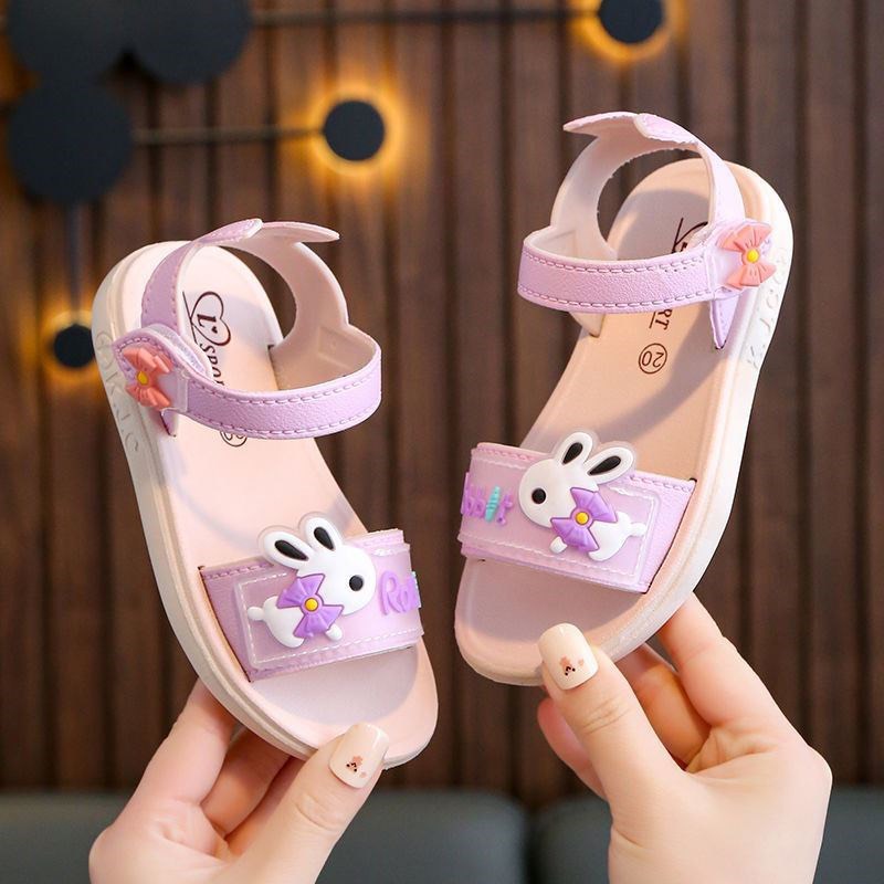 Sandal Bé Gái hình thỏ con mùa hè chất liệu Cao Su mẫu mới ML2201+2