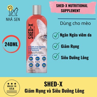 Dầu Cá Đẹp Lông Cho Mèo  SHED-X NUTRITIONAL SUPPLEMENT FOR CATS  240ml
