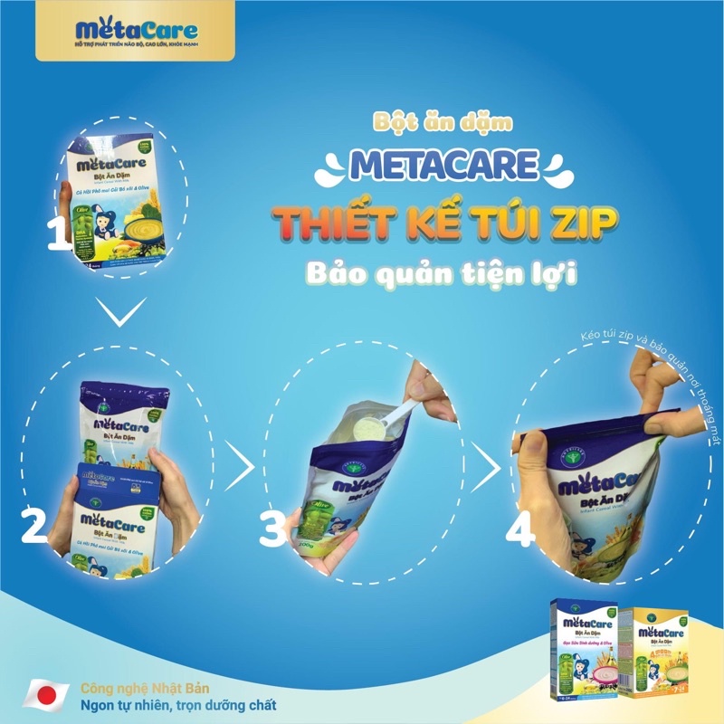 Bột ăn dặm Nutricare Metacare đủ các vị (200gr)