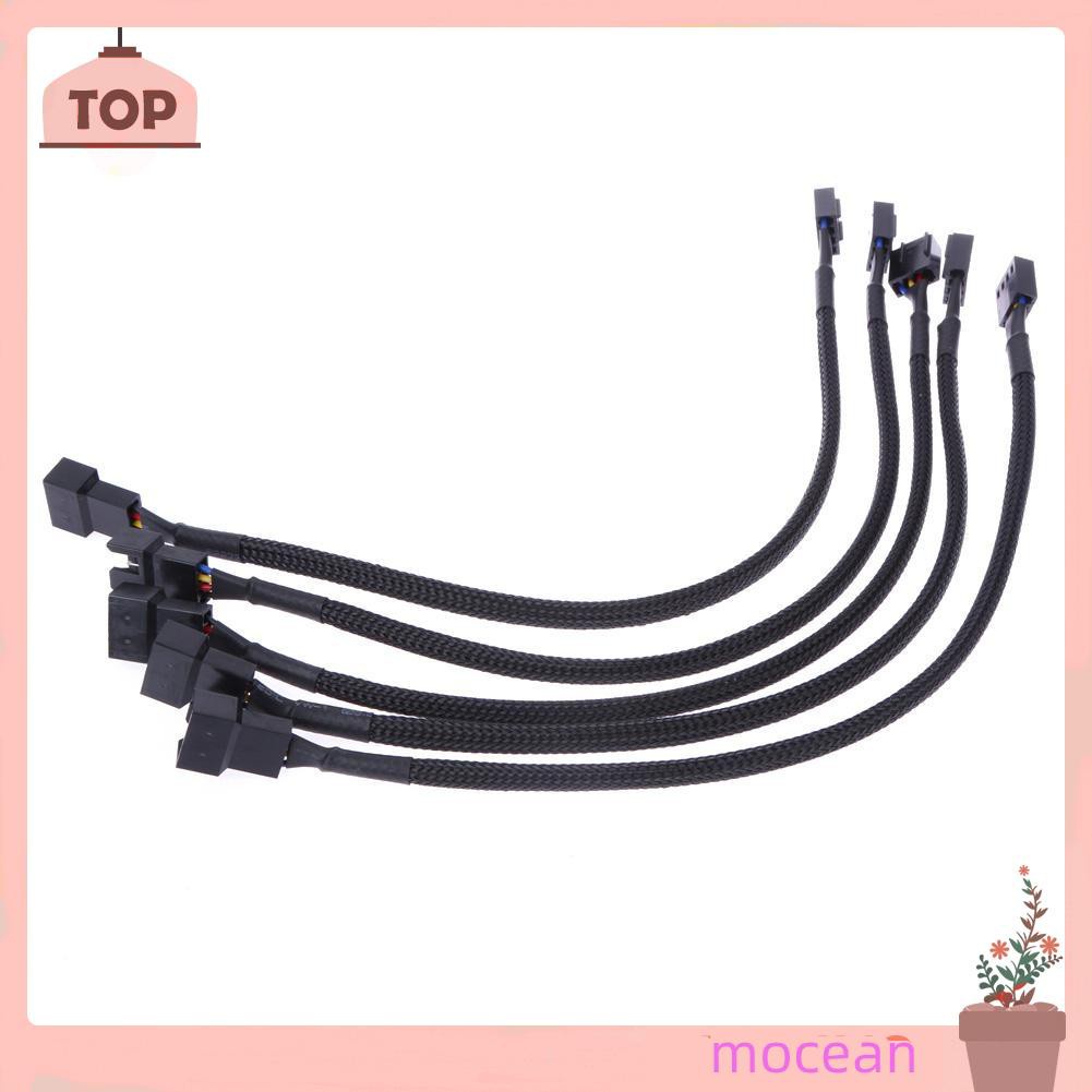 Mocean Bộ 5 Dây Cáp Nối Dài 12in 4 Pin Pwm Cho Máy Tính