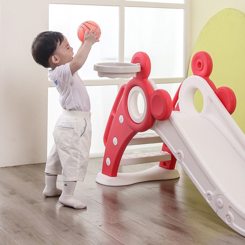 Cầu Trượt có Bóng Rổ cho bé 1-6 tuổi gấp gọn (Có Rổ+ Bóng Rổ+ Đế) Kidspeace