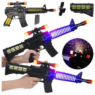 Đồ Chơi Súng Pin Đen Có Đền Và Nhạc