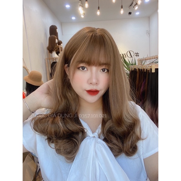 MS50 Tóc giả cả đầu vàng light tây ( ảnh chủ shop chụp mẫu)
