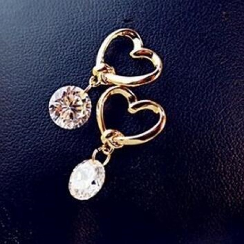 Bông tai dáng dài đính đá Zircon đơn giản