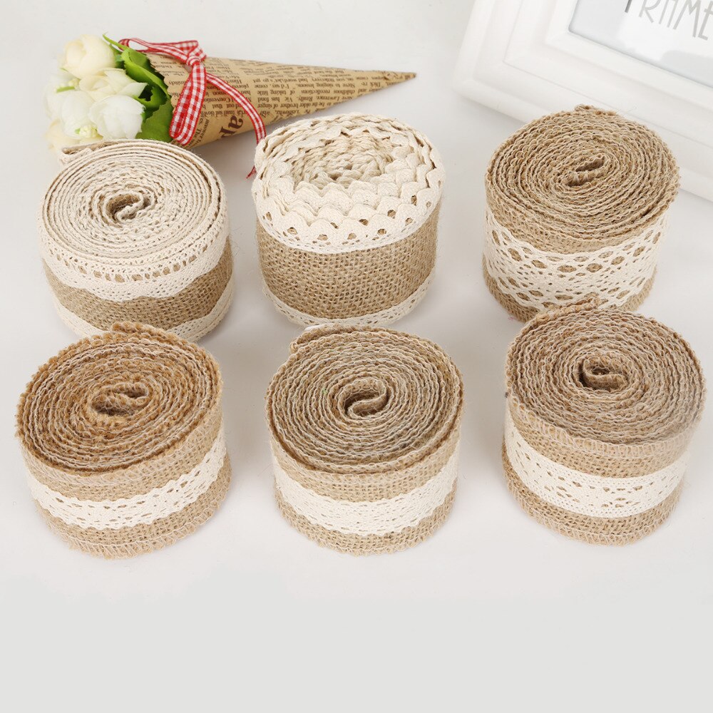 Dây ruy băng vải bố để trang trí tiệc cưới rộng 5cm/6cm dài 2m tiện lợi