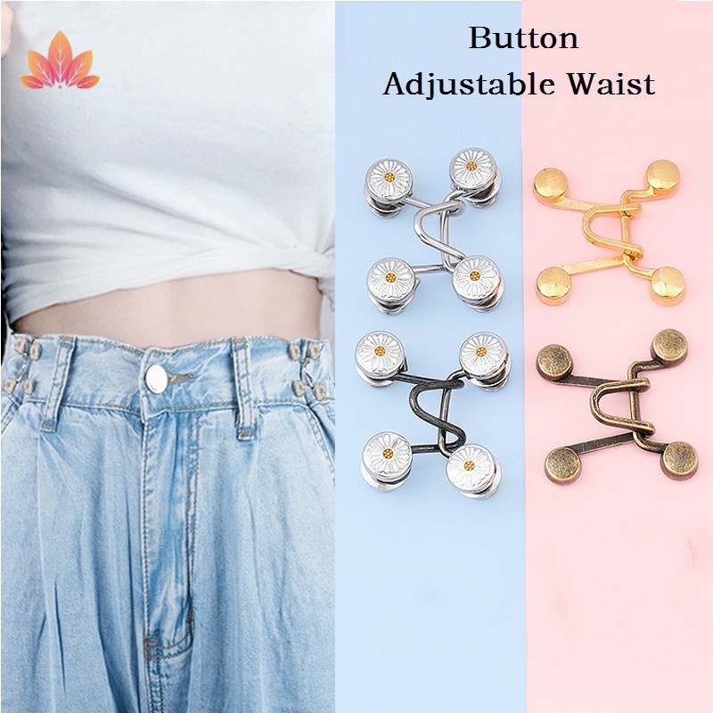 Nút Quần Jean Chỉnh Được Và Tháo Rời Hình Hoa Cúc Loại Đinh Vít Không Cần Đinh Tán JP5