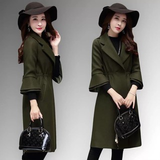 Áo măng tô dạ tay loe chun eo qn46568440