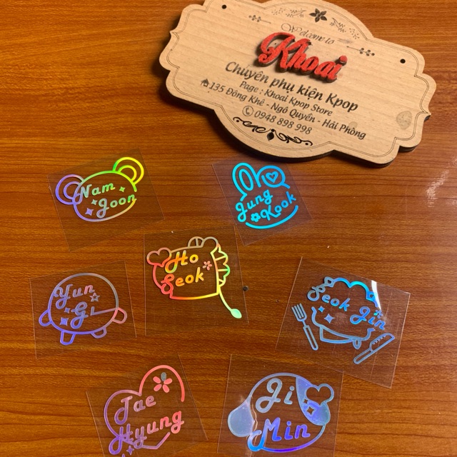 Sticker hologram BTS BT21 - hình dán phản quang