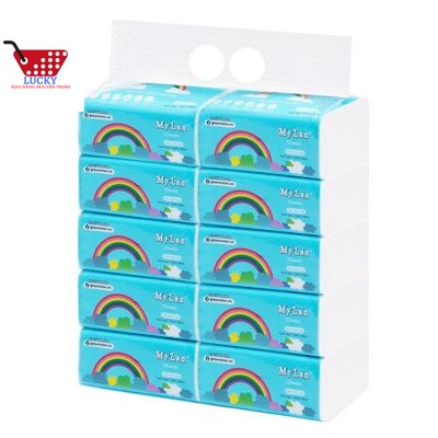 1 Thùng  Giấy ăn,Giấy Rút Cầu Vồng MyLan 3 Lớp Siêu Dai, Không Tan Trong Nước  Hàng xuất khẩu