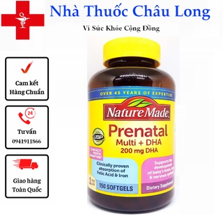 Viên Uống BÀ BẦU Nature Made Prenatal Multi +DHA 150 Viên