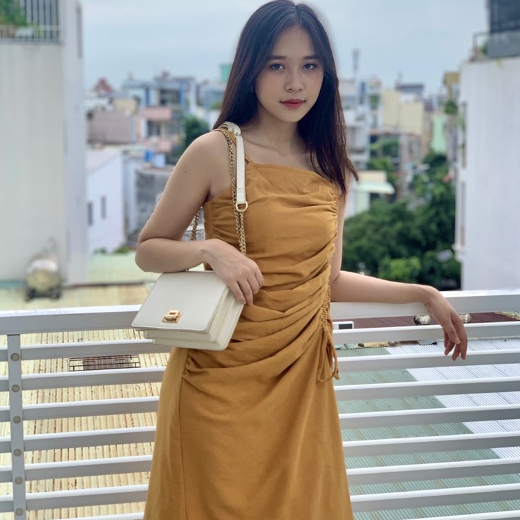 Váy Đầm Ôm Body Nữ 2 Dây Rút Eo Quyến Rũ Tôn Dáng Kiểu Mới