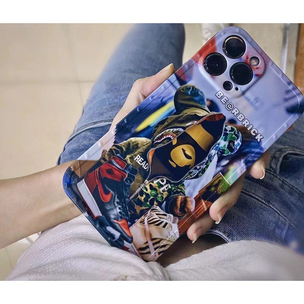 Ốp điện thoại APE in hình gấu cho iphone 13 Pro Max i13 13pro 11 Pro Max i11 iX XS XR Xs MAX i7 i8 SE 7plus 8plus 7 PLUS 8 PLUS 12Pro Max
