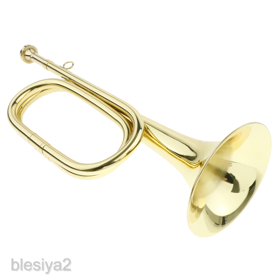 Brass Gold Lacquer Trumpet Bugle for Students Kids Adults 32.5 x 11.5cm