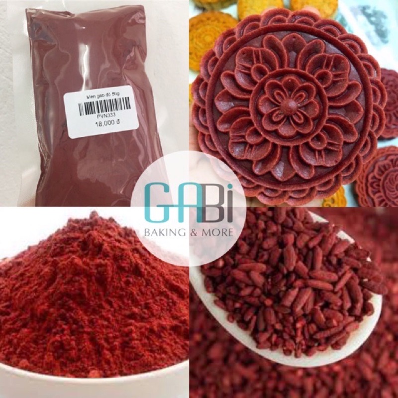 Bột gạo men đỏ/Bột hồng cúc (Red Yeast Rice) 50-100g
