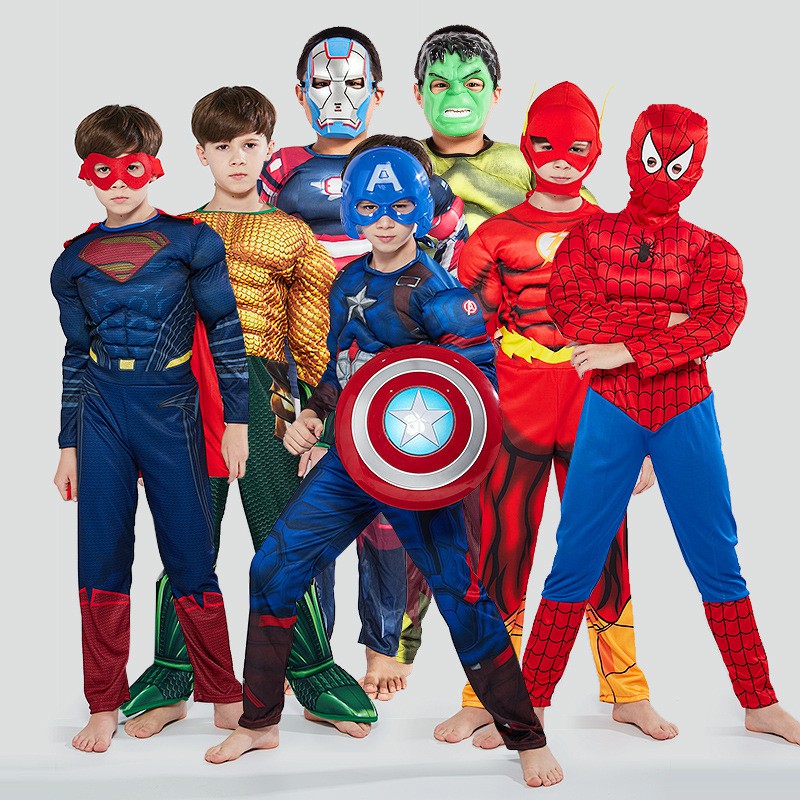 Bộ Đồ Hóa Trang Thành Captain America Cơ Bắp Độc Đáo Ngày Halloween