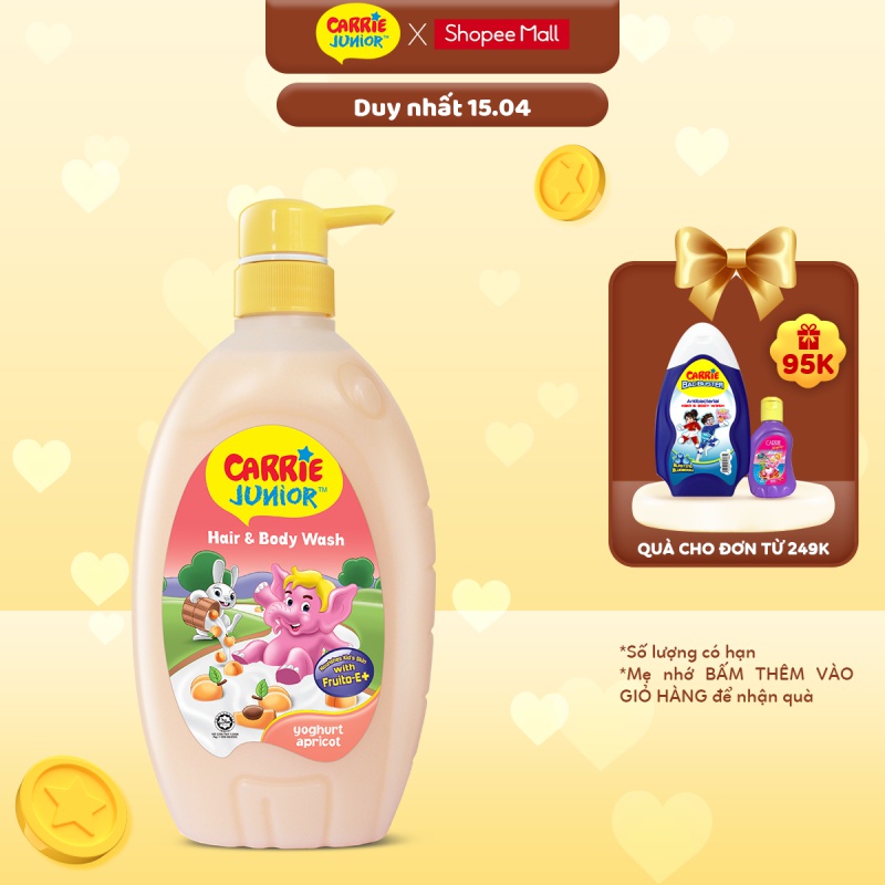 Chai Sữa Tắm Carrie Junior Yoghurt Hương Mơ Tây 700g