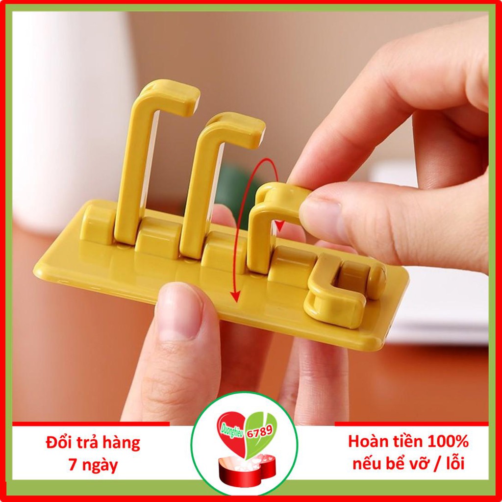 Móc treo đồ dán tường 4 nhánh xoay hình cây thông (MCT04), giá treo đồ 4 móc, kệ móc đồ tiện dụng xoay 180 độ - Duonghie