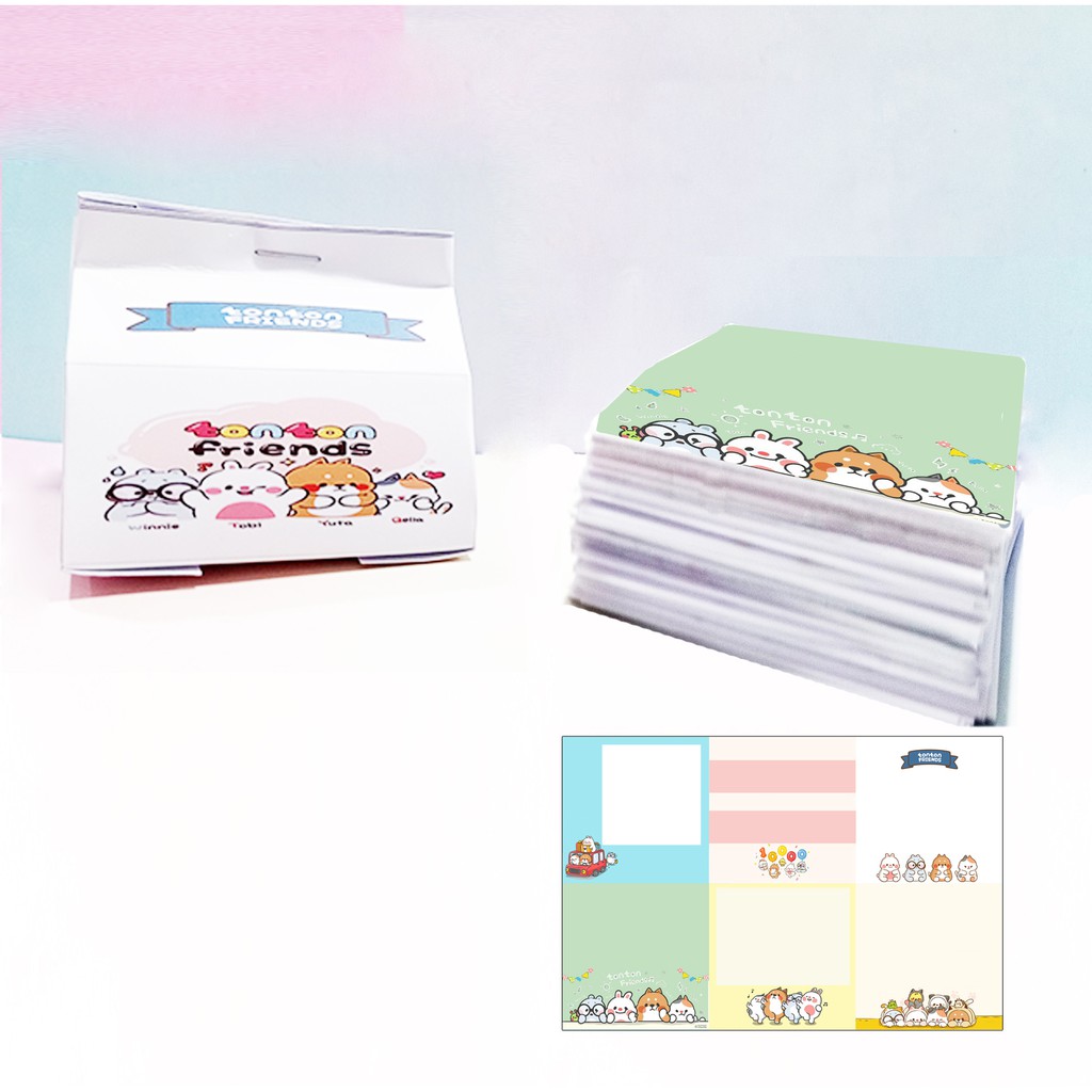Note hộp sữa gấu dâu lotso ngựa thần 96 trang NHS1 molang pusheen ba anh em gấu brown tonton khủng long dễ thương