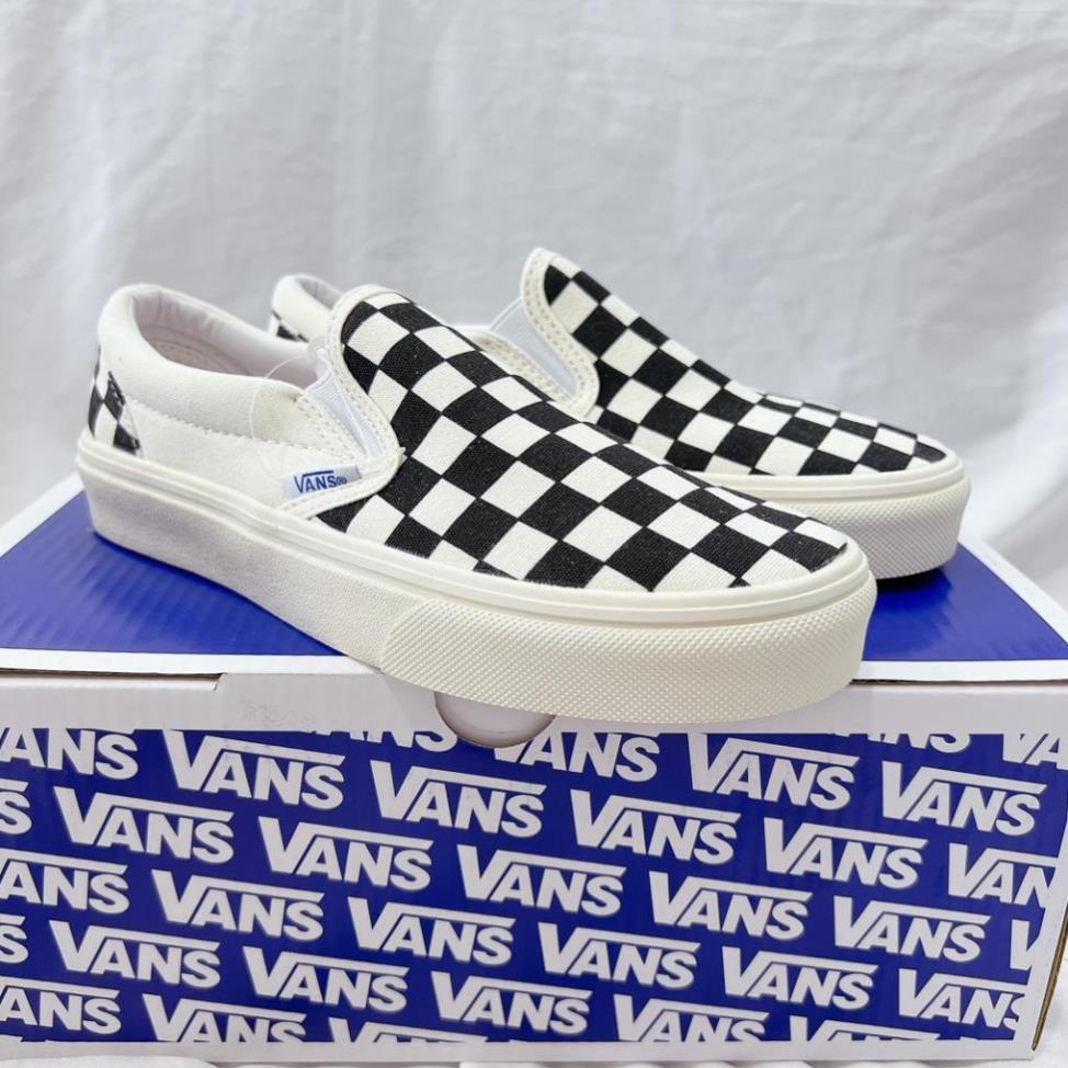 Giày 𝐕𝐀𝐍𝐒 Caro lười viền trắng, giày thể thao 𝐕𝐀𝐍𝐒 Đen Old Skool, 𝐕𝐀𝐍𝐒 Classic Slip On Fear of God